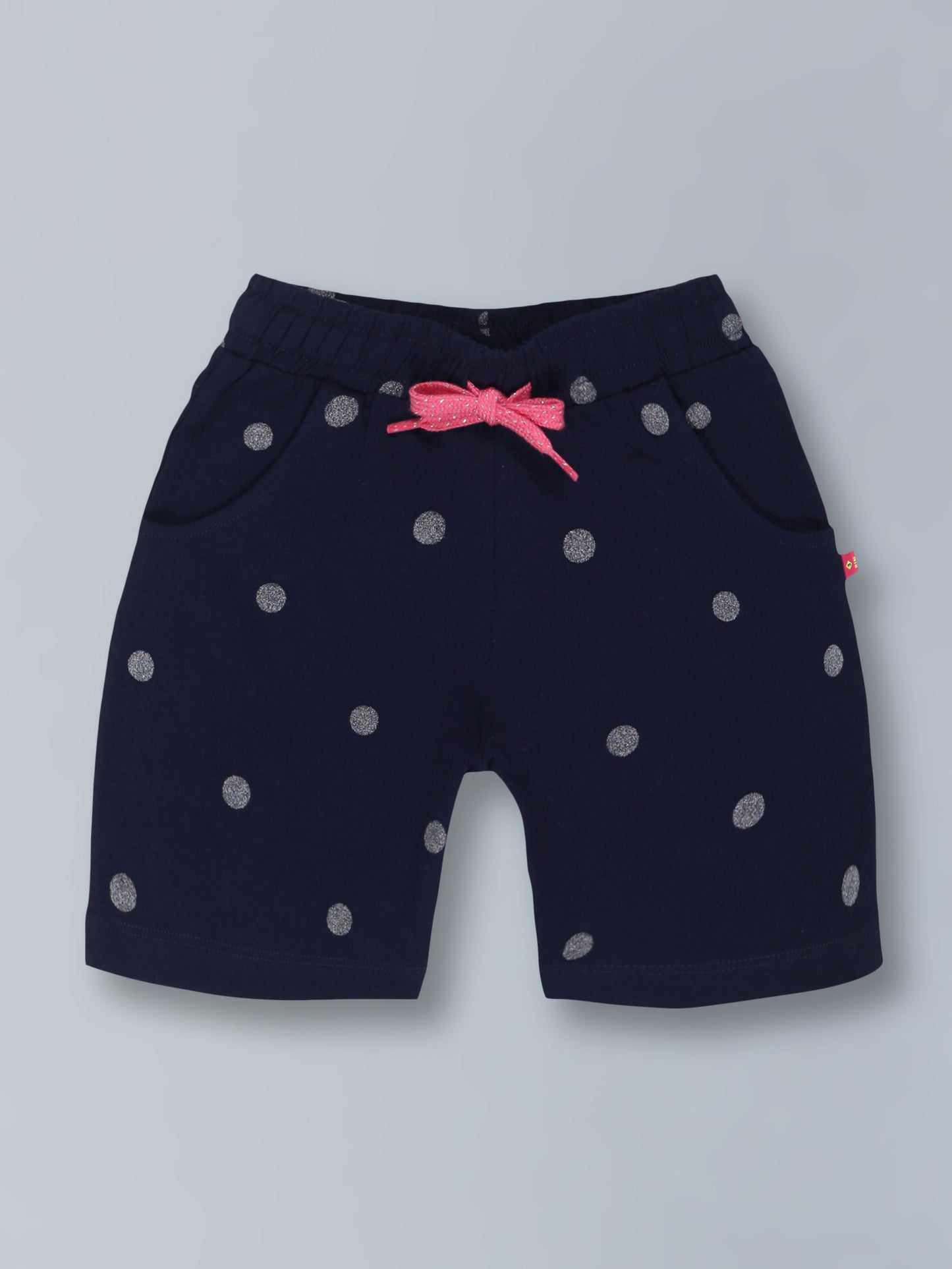 Girls Polka-Dot Print Shorts- NAVY