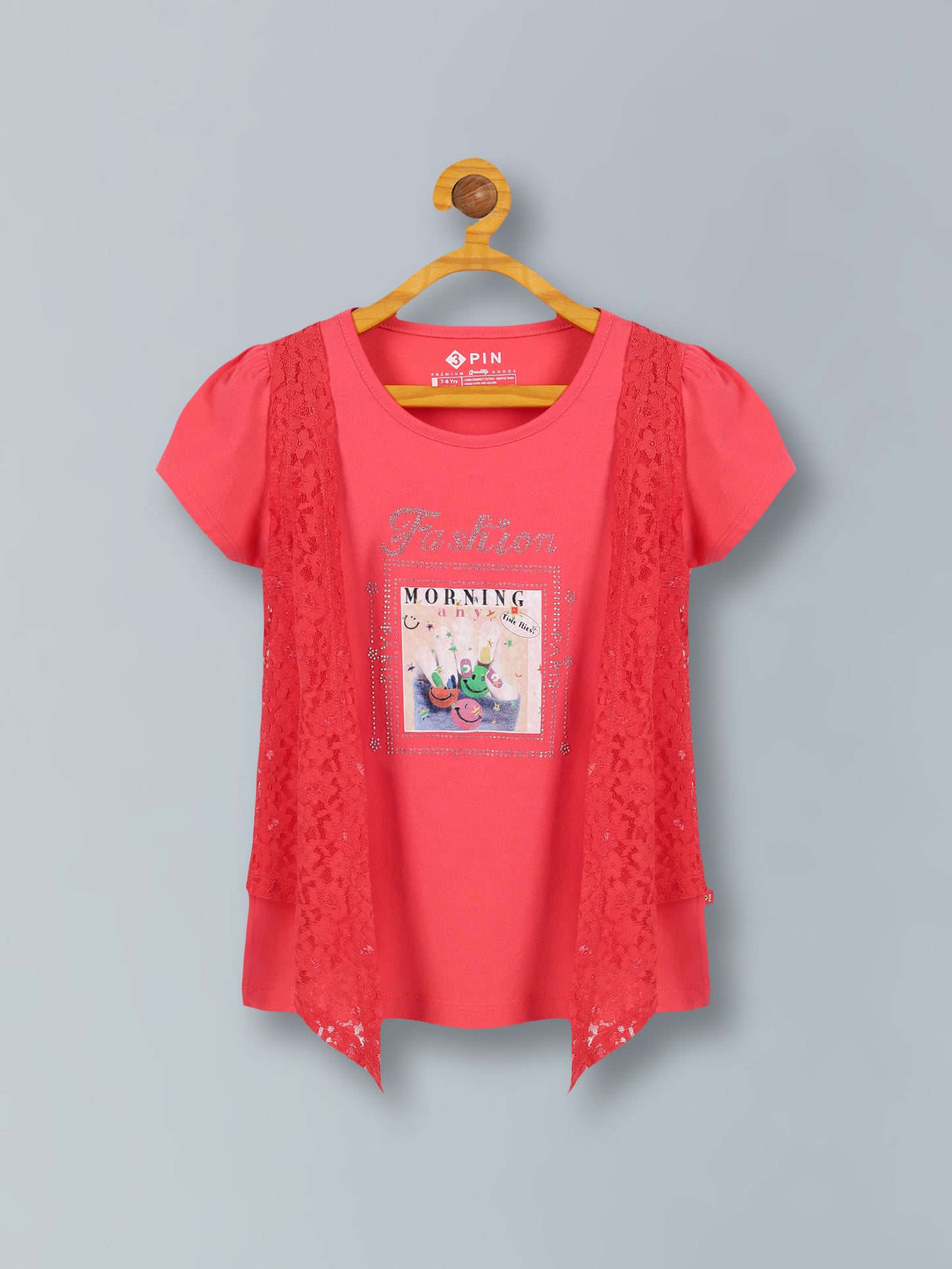 Girls Printed Cotton Regular Top