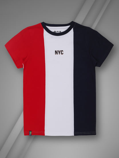 Boys Cotton Striped Round Neck T-Shirt - Pack of 5