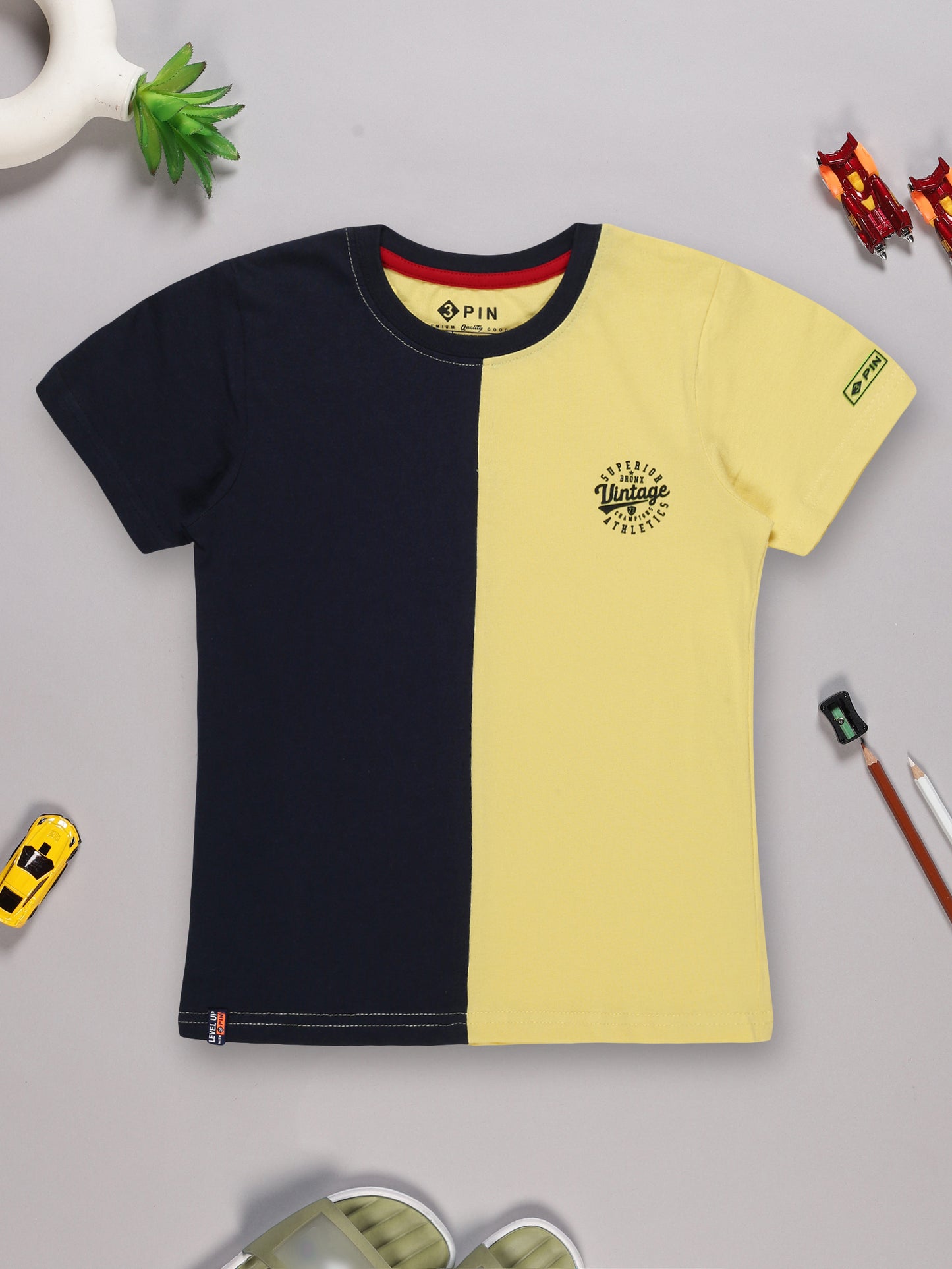 Boys Cotton Printed Round Neck T-Shirt - Pack of 5