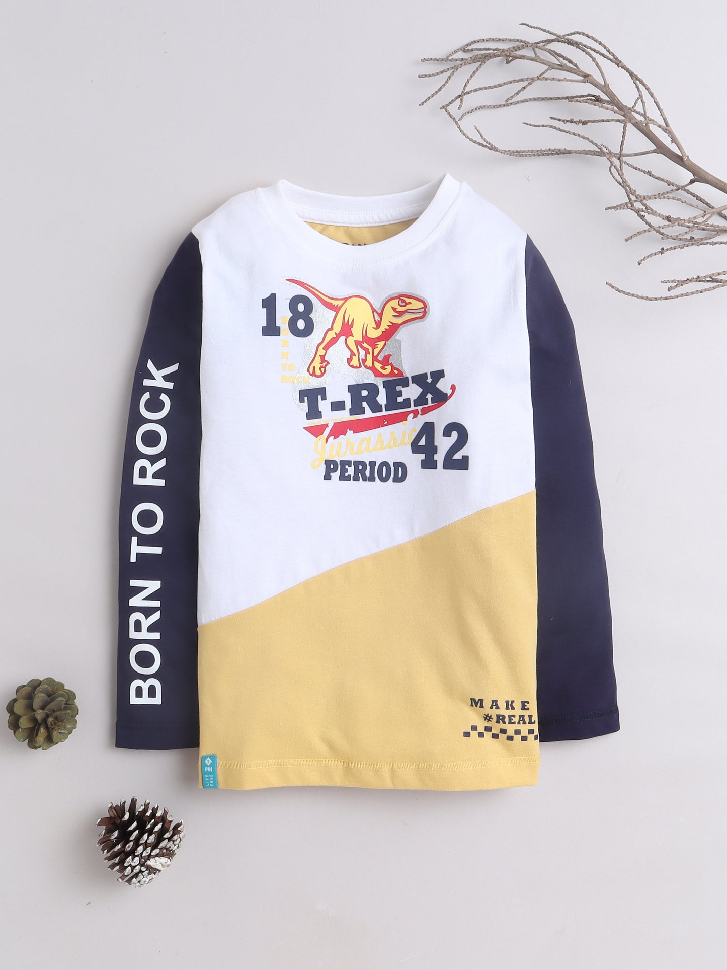 Boys Cotton Typography Round Neck T-Shirt