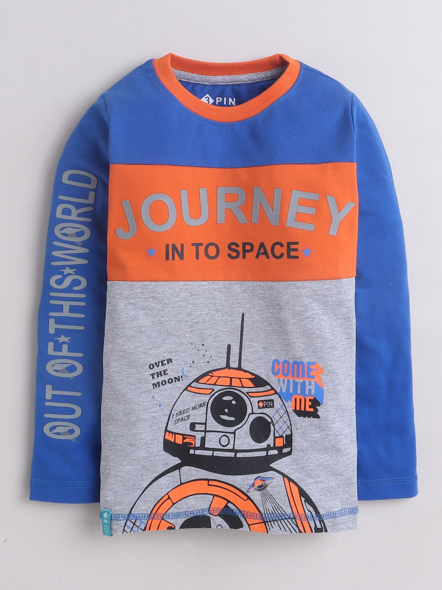 Boys Cotton Typography Round Neck T-Shirt