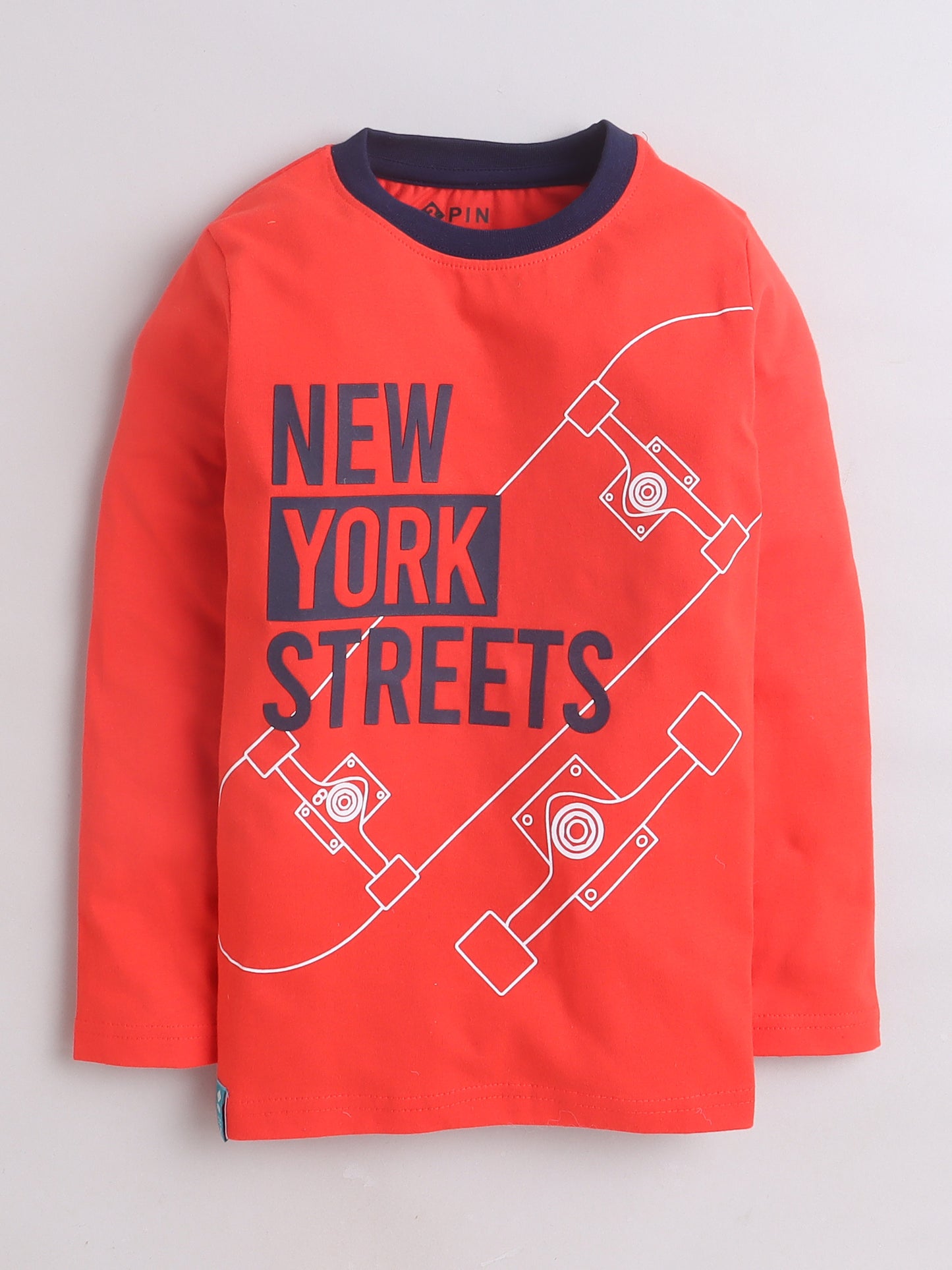 Boys Cotton Typography Round Neck T-Shirt