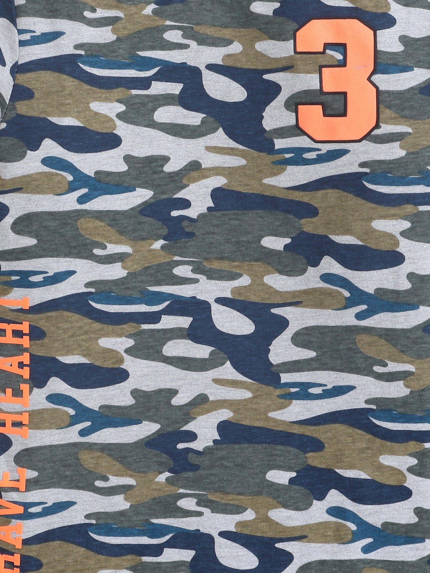 Boys Cotton camouflage Printed Round Neck T-Shirt