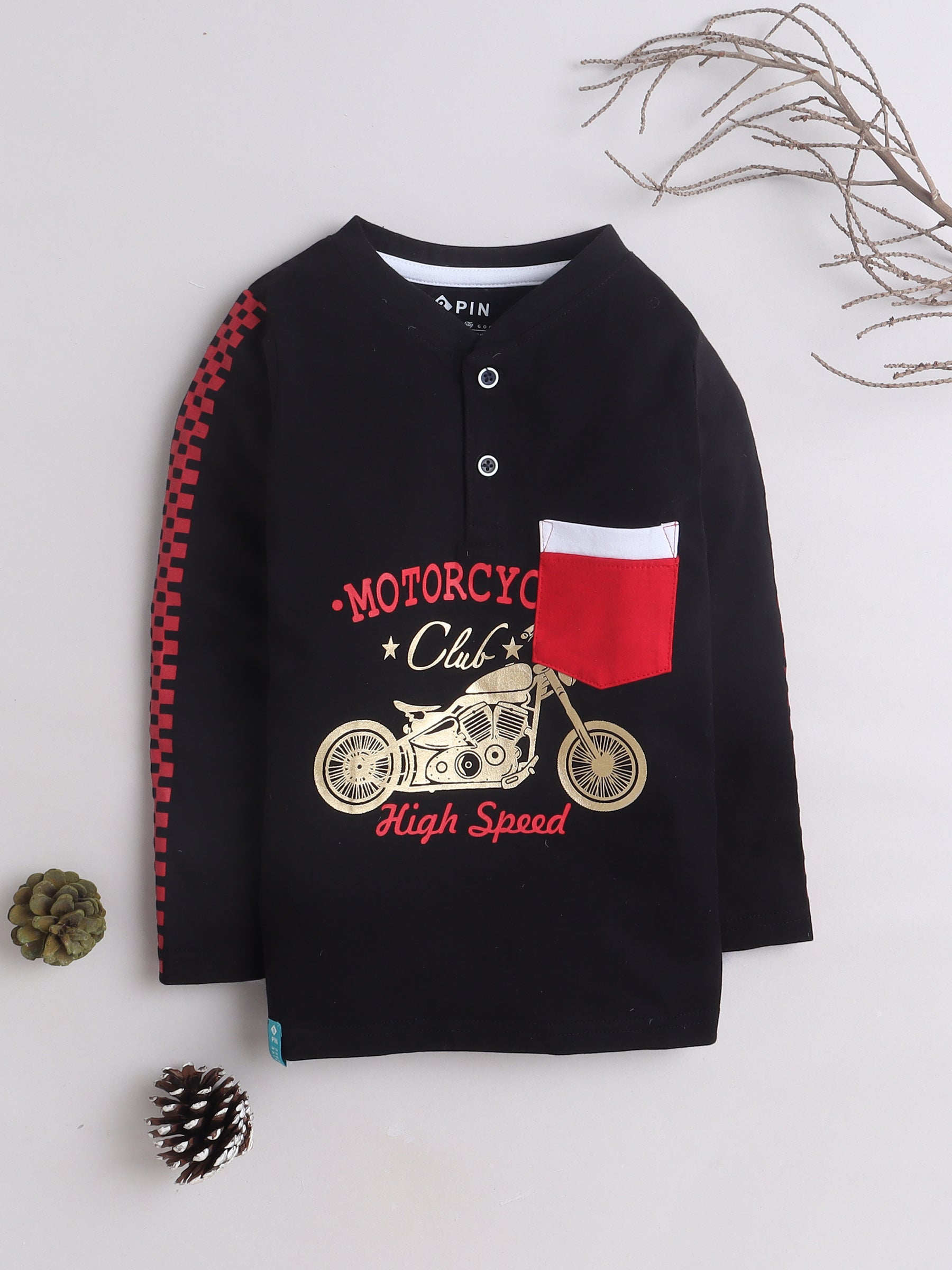 Boys Cotton Typography Round Neck T-Shirt