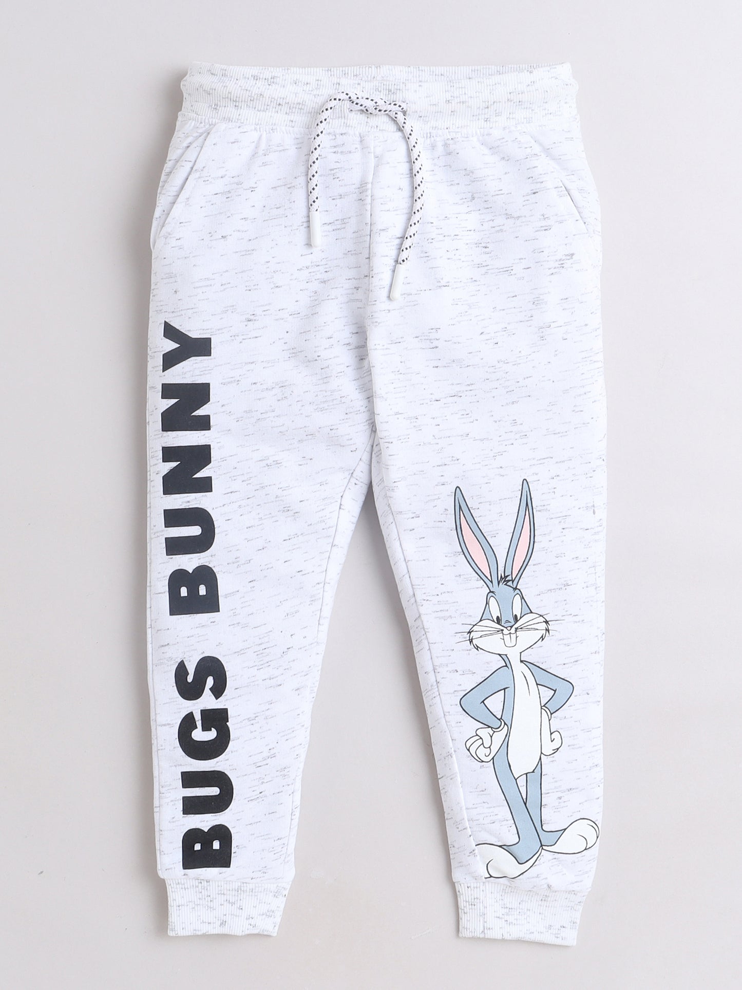 Boys Cotton Bugs Bunny Printed Jogger Pants - Light Grey