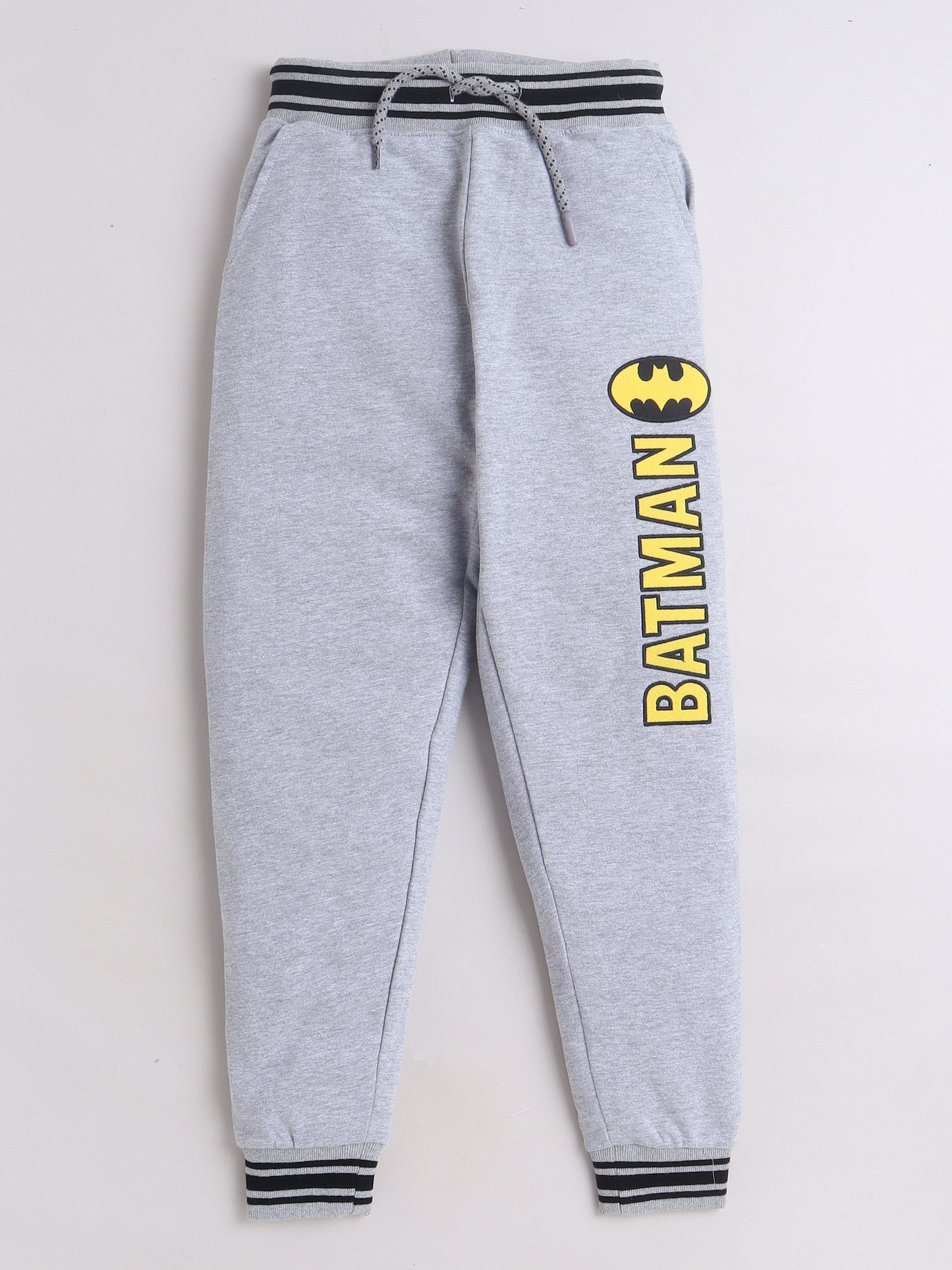 Boys Cotton Batman Graphic Jogger Pants - Grey