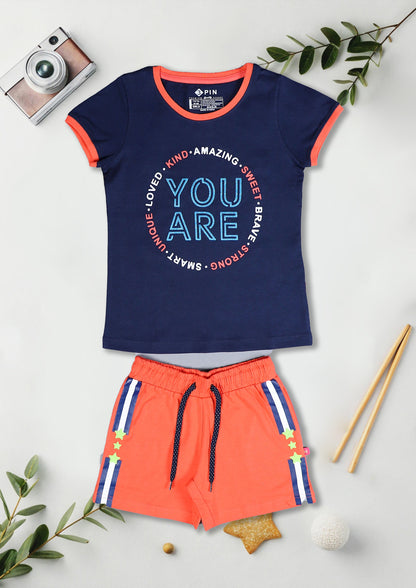 Girls T-Shirt & Shorts Combo Set - Pack of 3