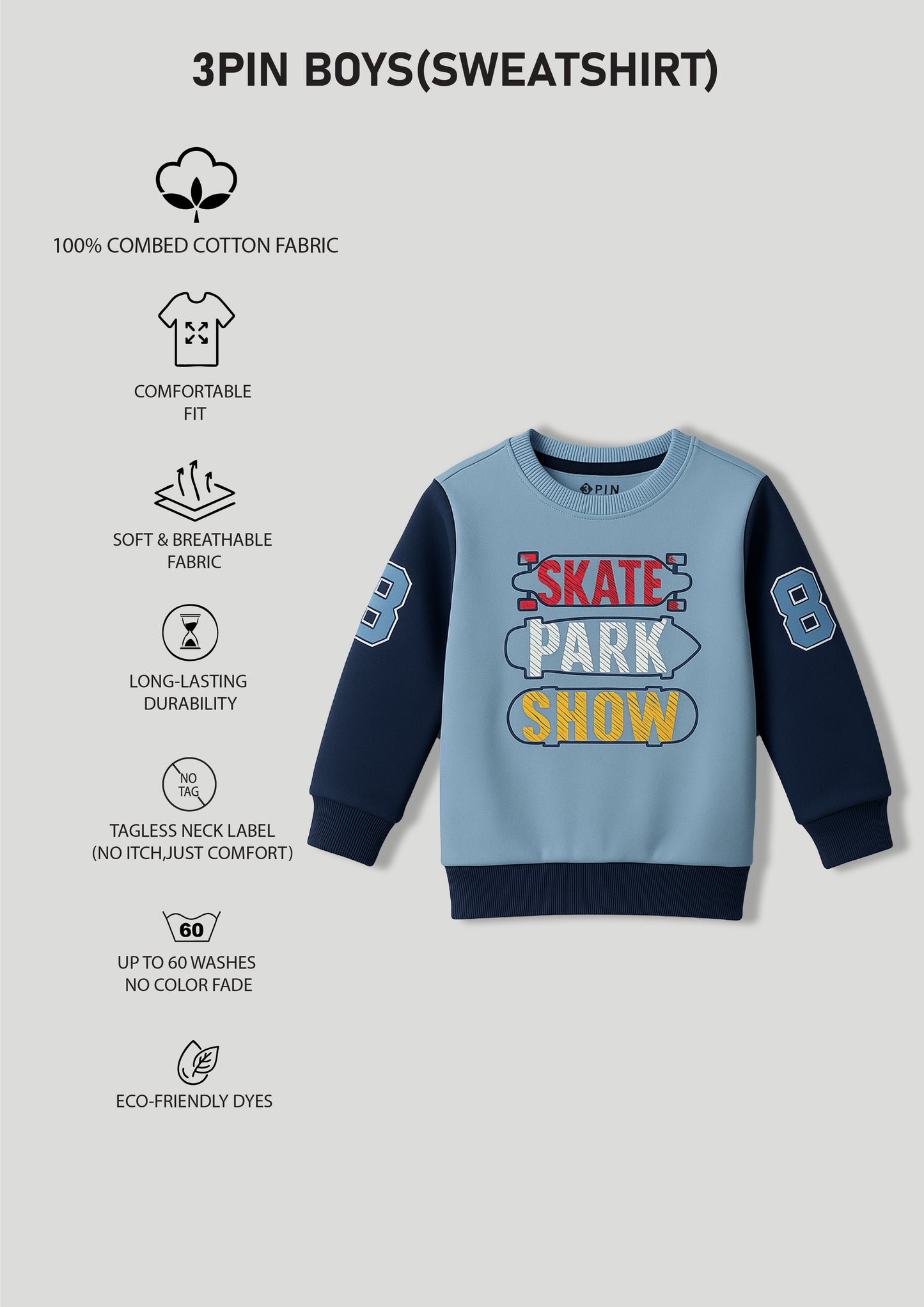 Boyz Cotton Sweatshirts - Pack of 3