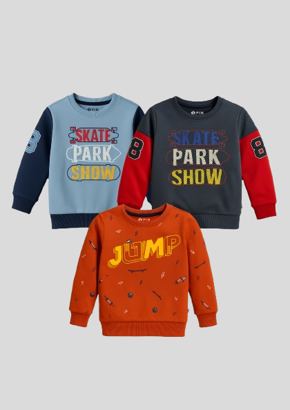 Boyz Cotton Sweatshirts - Pack of 3