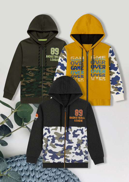 Boyz Cotton Hoodies - Pack of 3