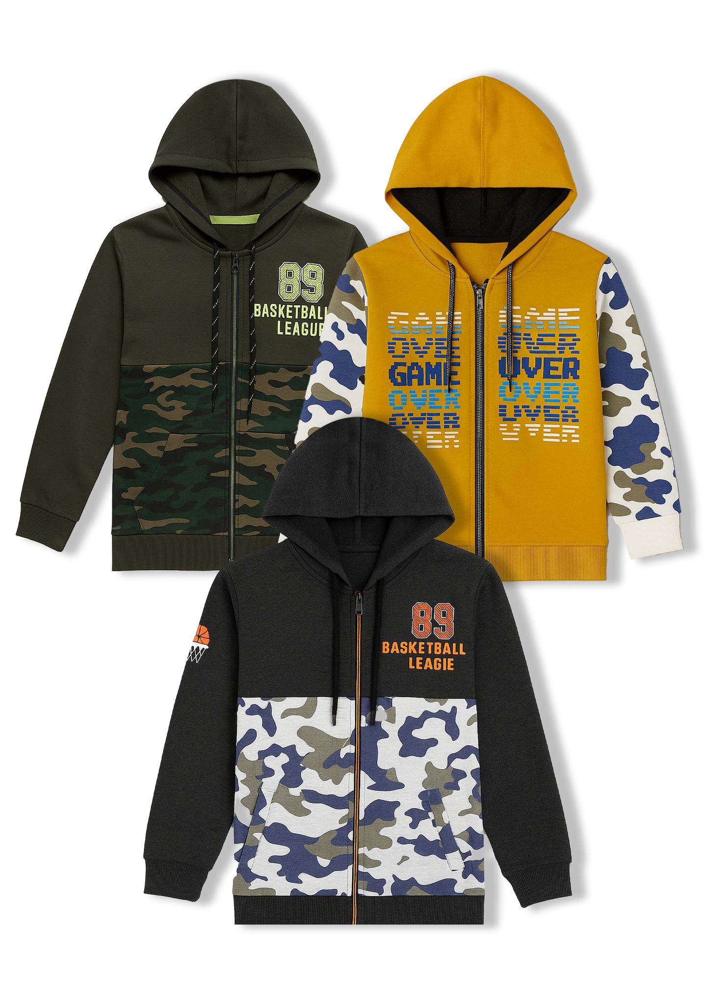 Boyz Cotton Hoodies - Pack of 3