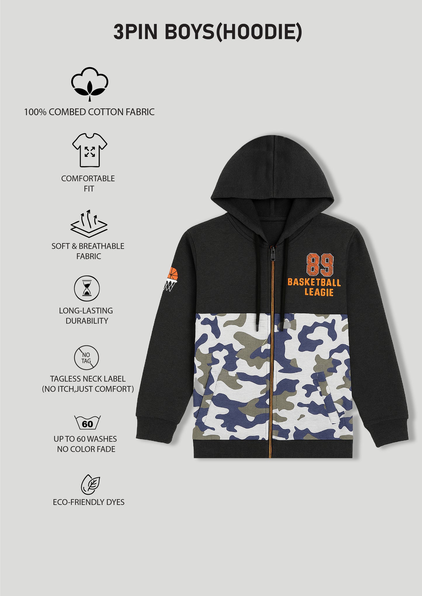 Boyz Cotton Hoodies - Pack of 3