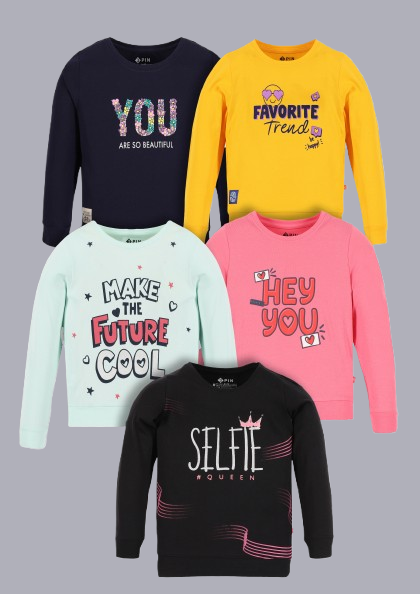 Girlz Cotton Sweatshirts - Pack of 5