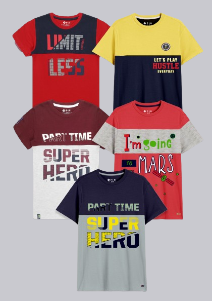 Boyz Cotton TShirts - Pack of 5