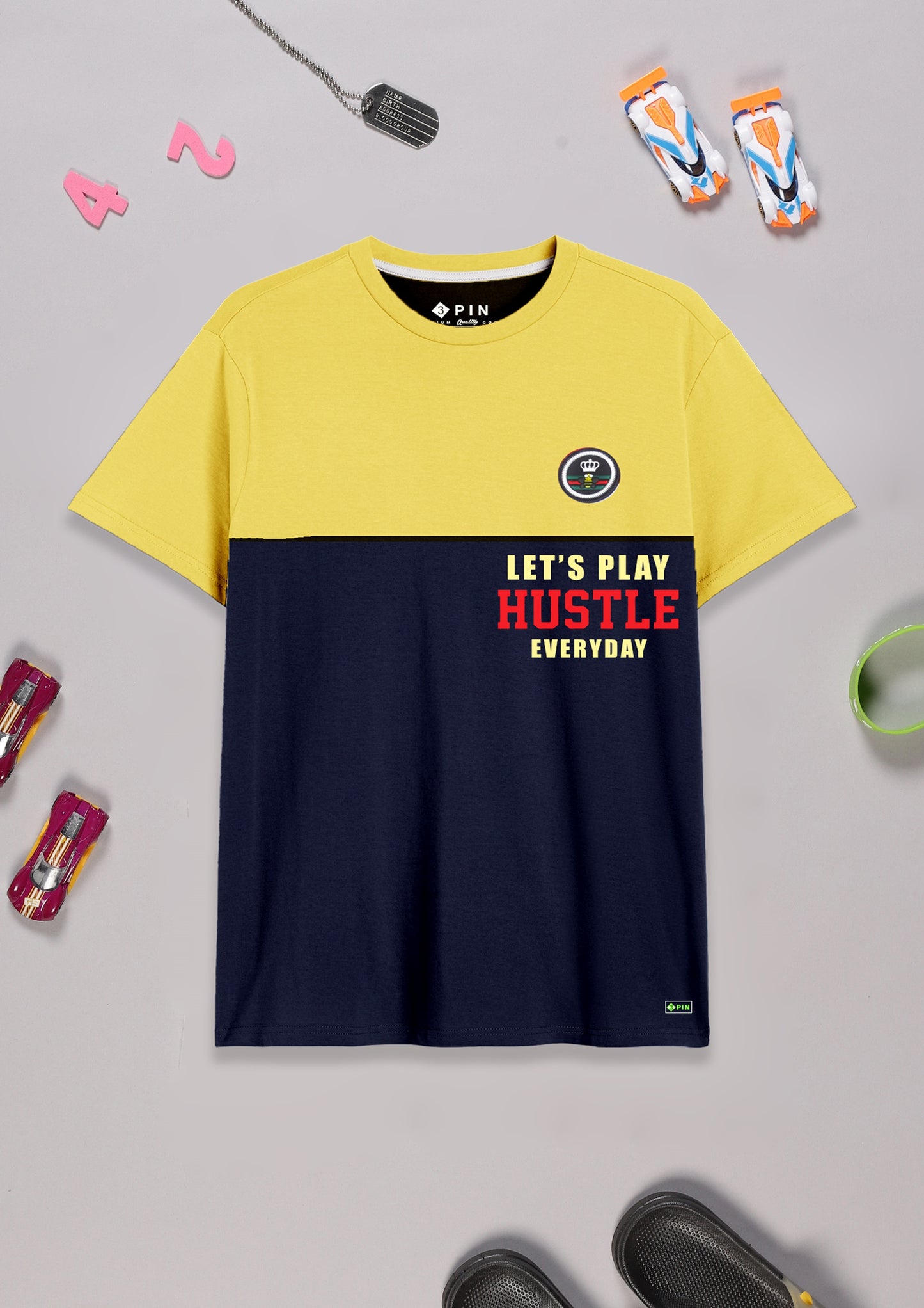 Boys Cotton Printed Round Neck T-Shirt - Pack of 5