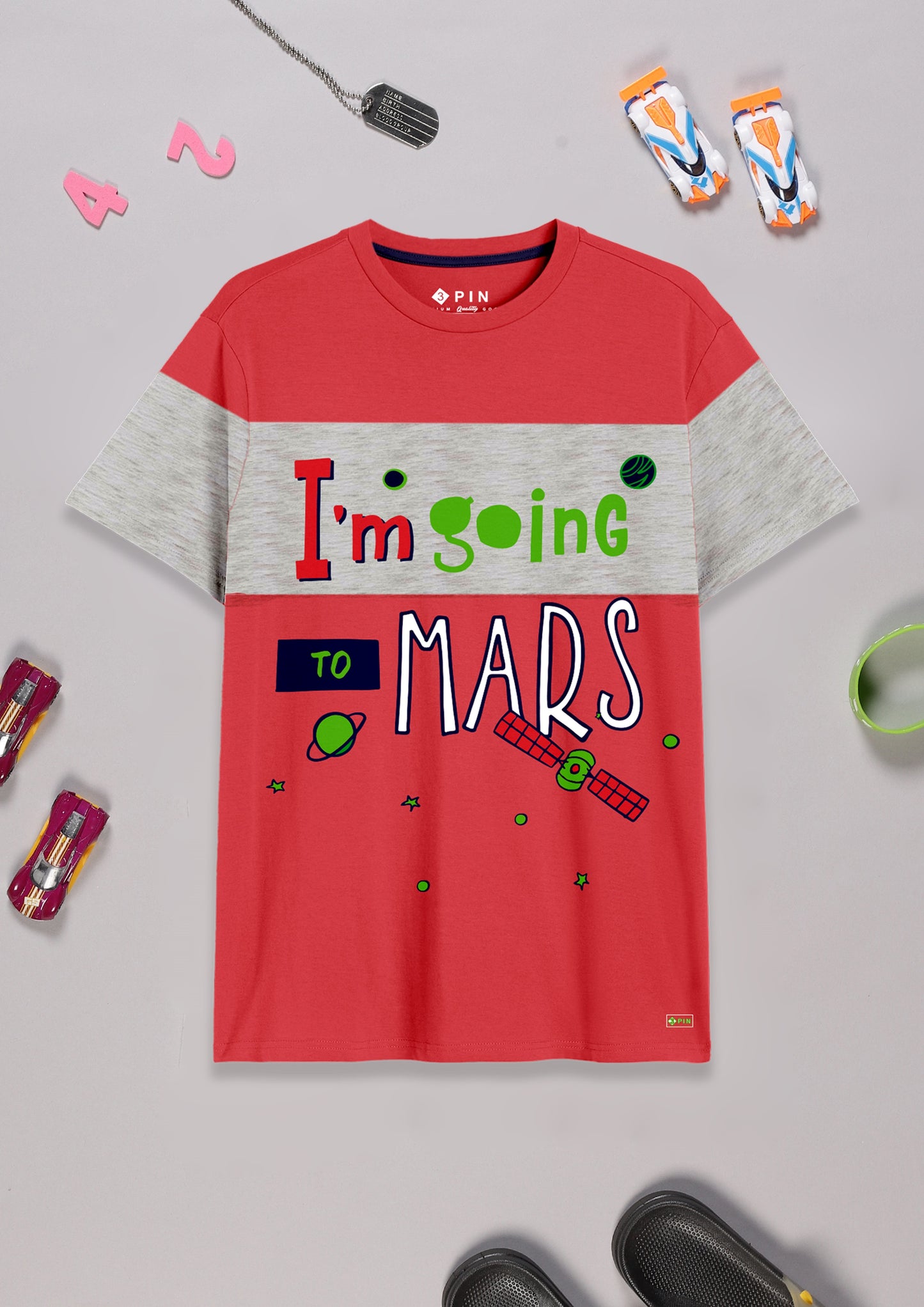 Boys Cotton Printed Round Neck T-Shirt - Pack of 5