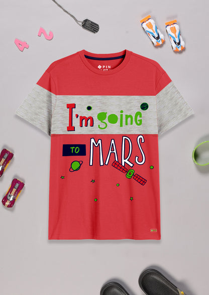 Boys Cotton Printed Round Neck T-Shirt - Pack of 5