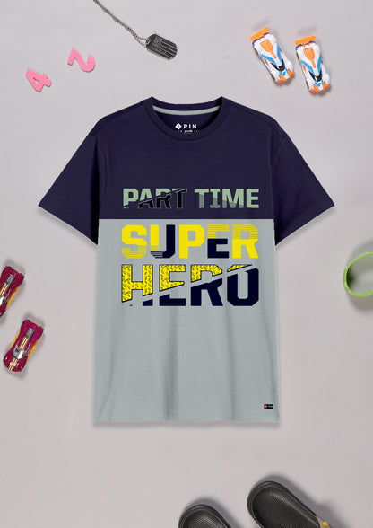 Boys Cotton Printed Round Neck T-Shirt - Pack of 5