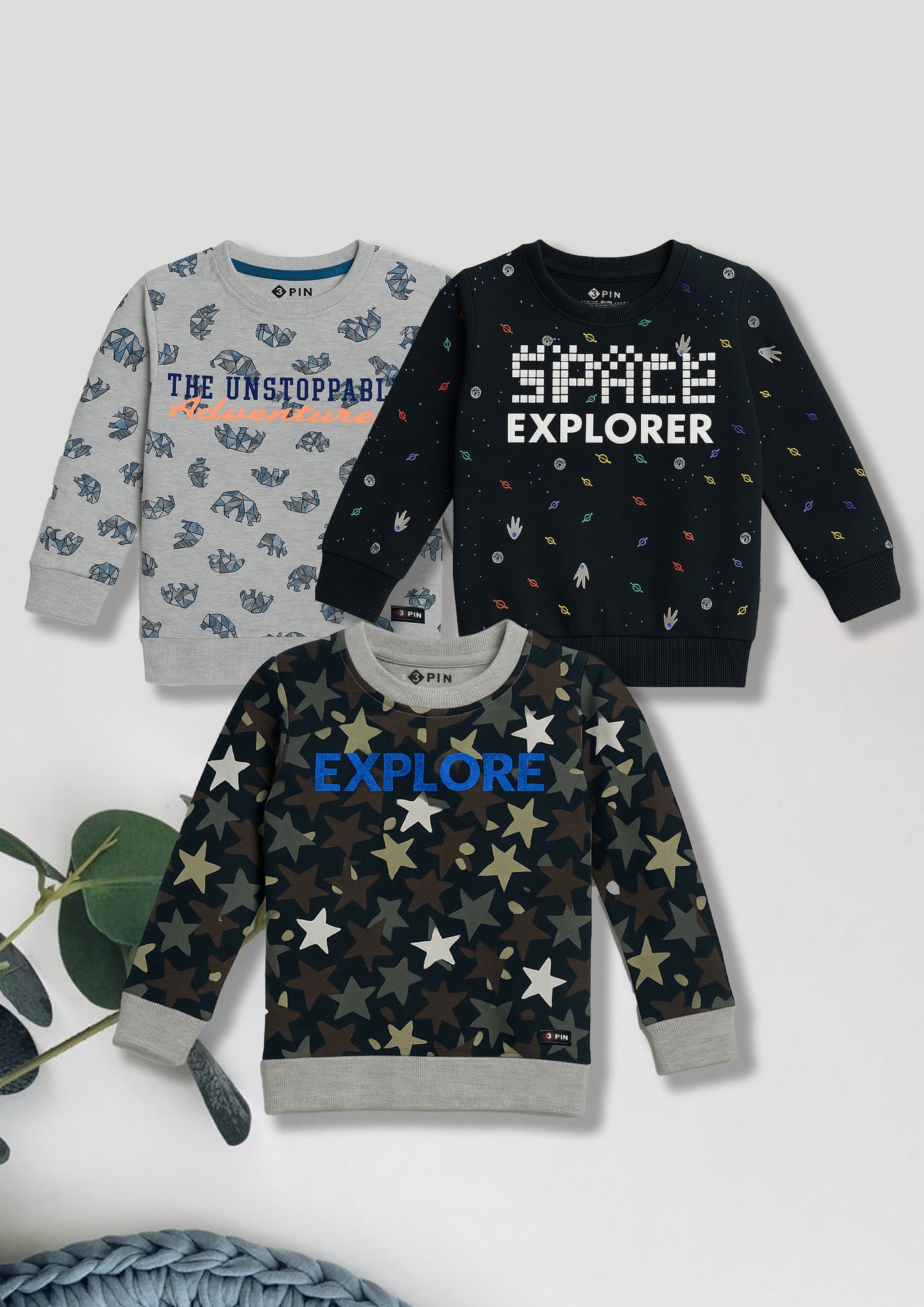 Boyz Cotton Sweatshirts - Pack of 3