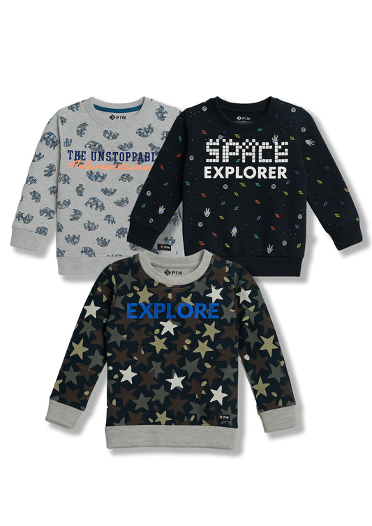 Boyz Cotton Sweatshirts - Pack of 3