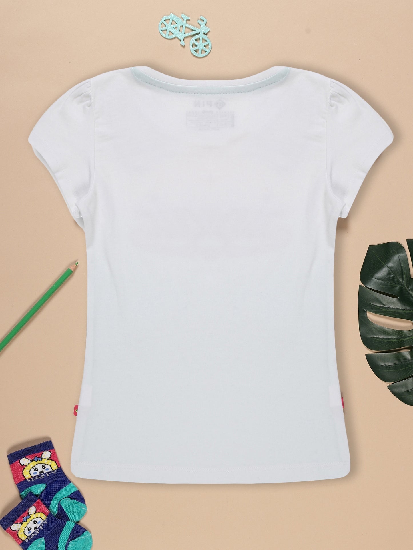 Girls Cotton Printed Round Neck T-Shirt - Pack of 5