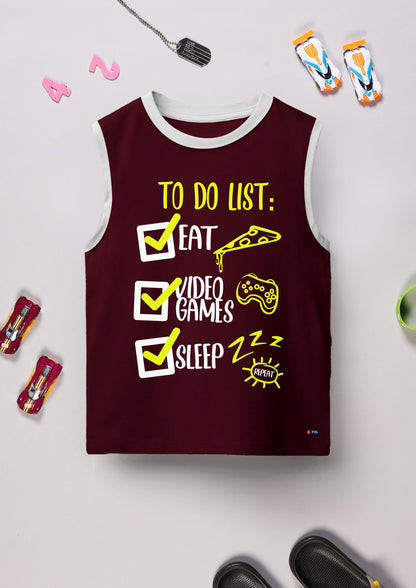 Boys Cotton Printed Round Neck Sleeveless Vests - Pack of 5