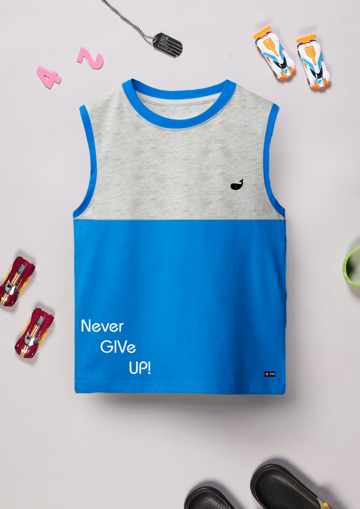 Boys Cotton Printed Round Neck Sleeveless Vests - Pack of 5