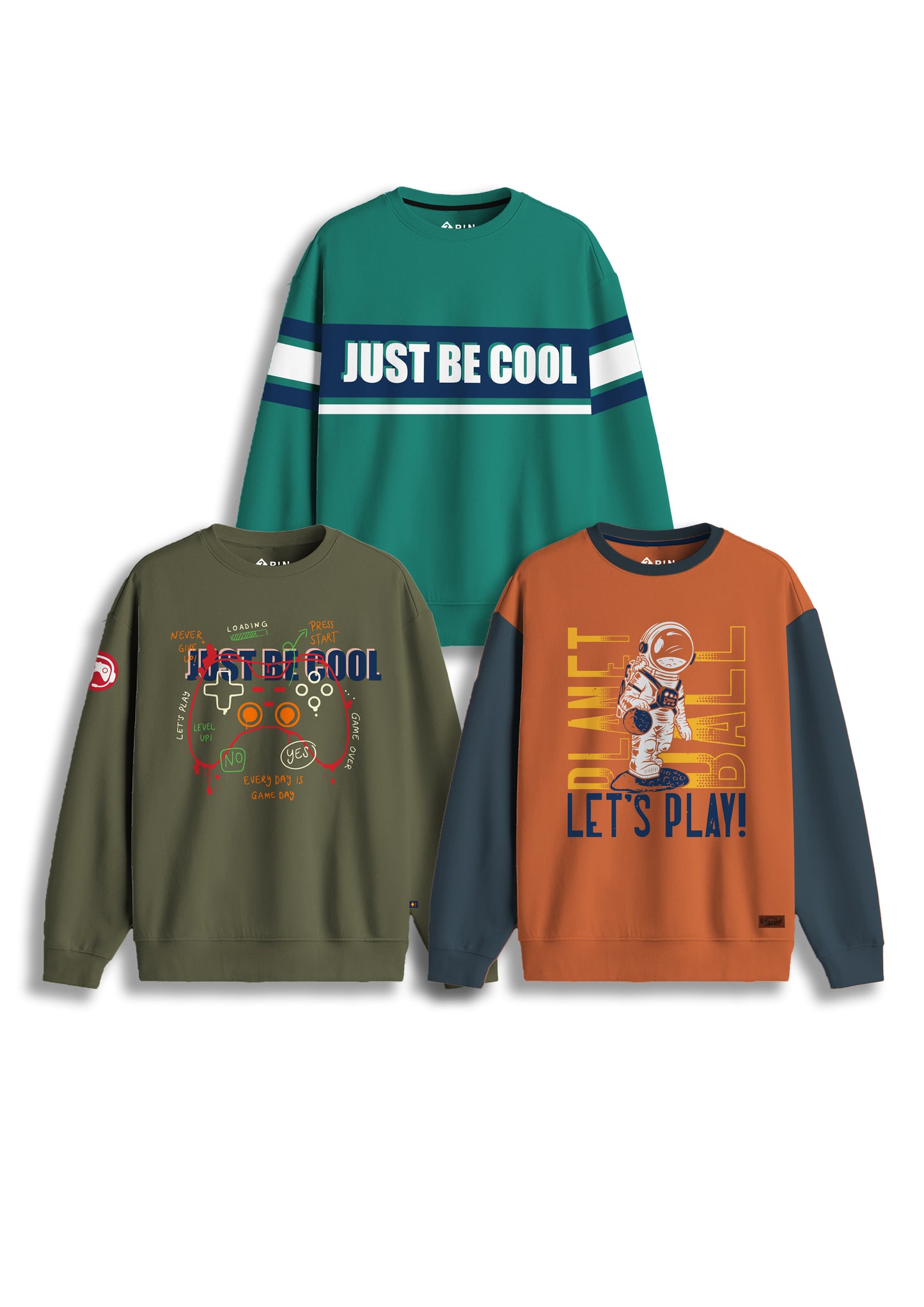 Boyz Cotton Sweatshirts - Pack of 3