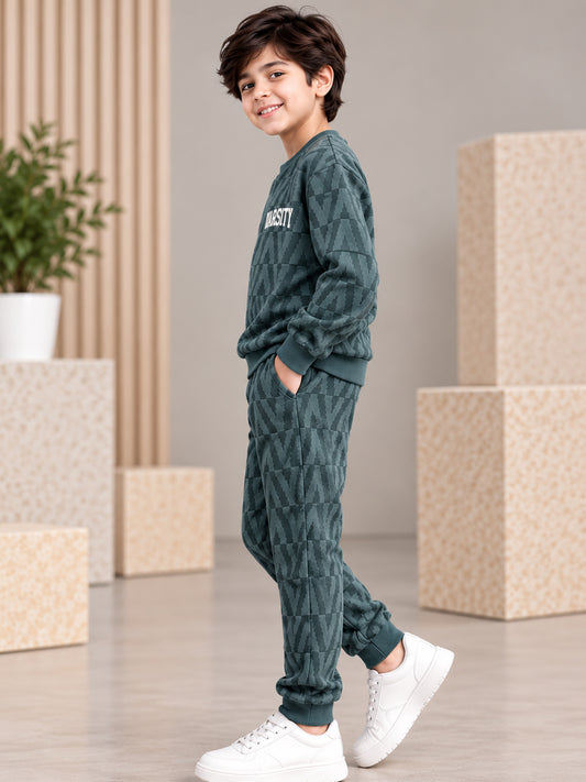3Pin  Full Sleeve Varsity Printed T-shirt and Pant Set - Grey