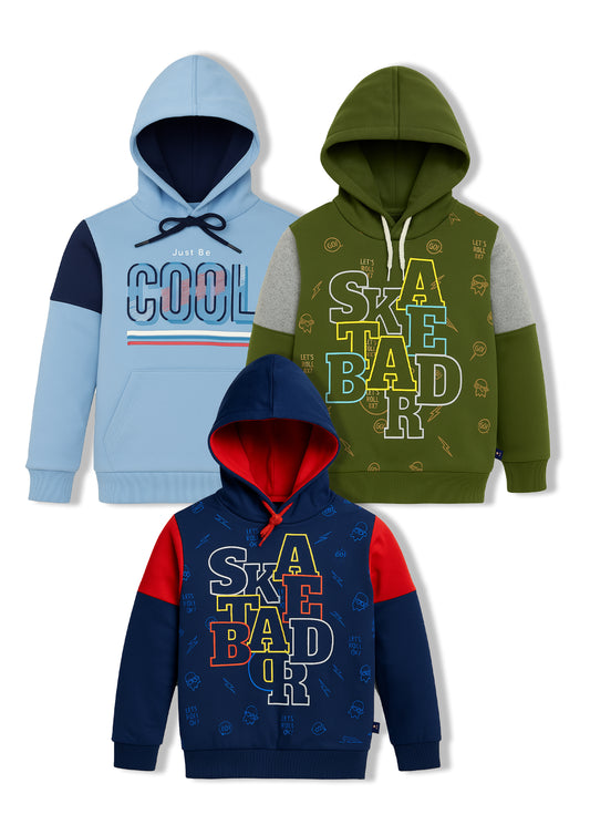 Boyz Cotton Hoodies - Pack of 3