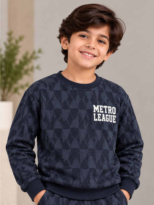3Pin  Full Sleeve Metro  Printed T-shirt and Pant Set - Grey