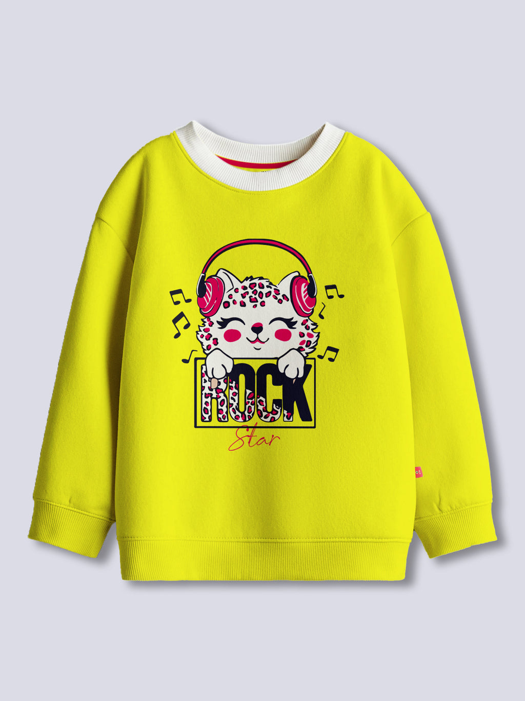 Girls Cotton Printed Round Neck Sweatshirt