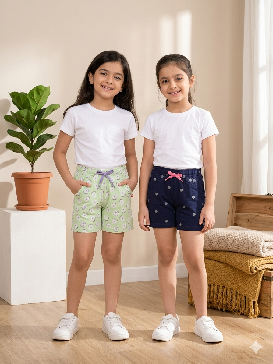 3PIN Girls pack Of 2 Shorts 2-14 Y