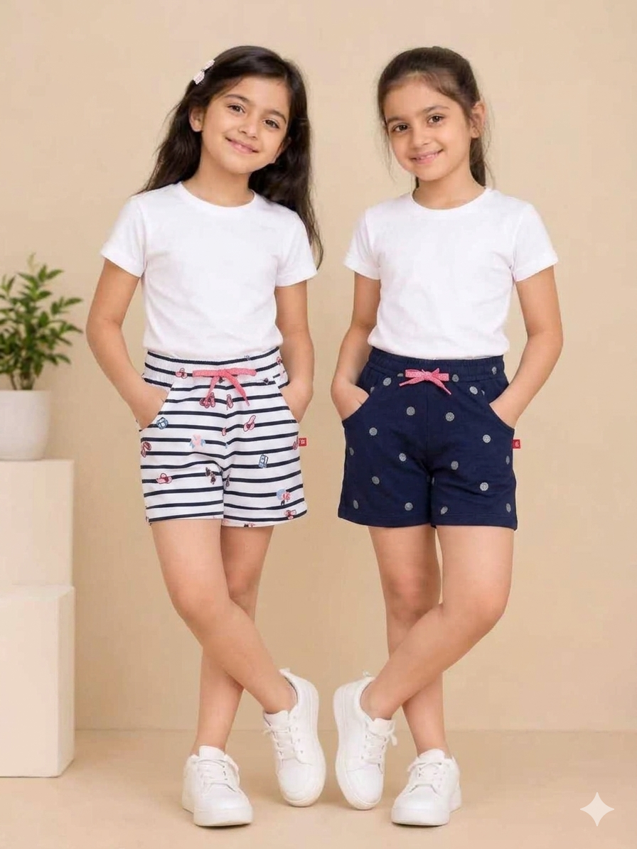 3PIN Girls pack Of 2 Shorts 2-14 Y