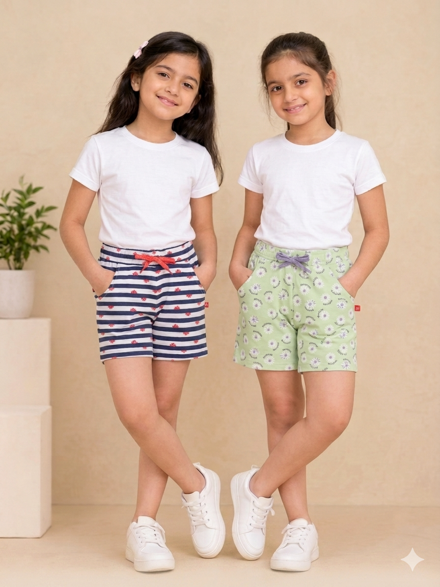 3PIN Girls pack Of 2 Shorts 2-14 Y