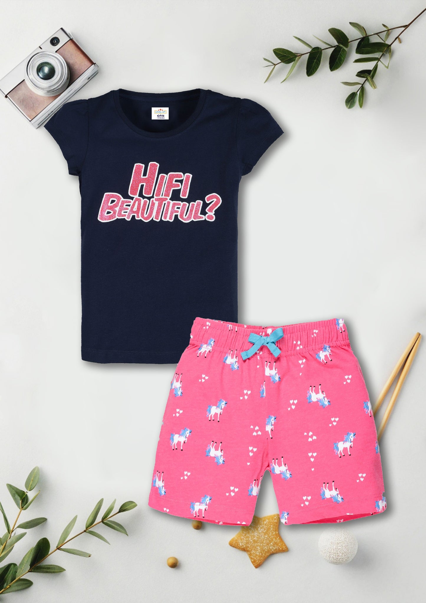 Girls T-Shirt & Shorts Combo Set - Pack of 3