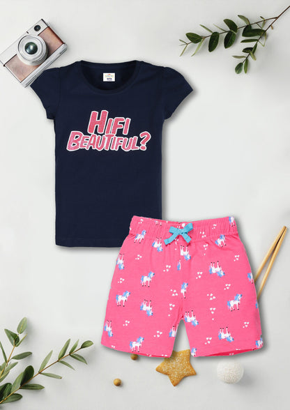 Girls T-Shirt & Shorts Combo Set - Pack of 3