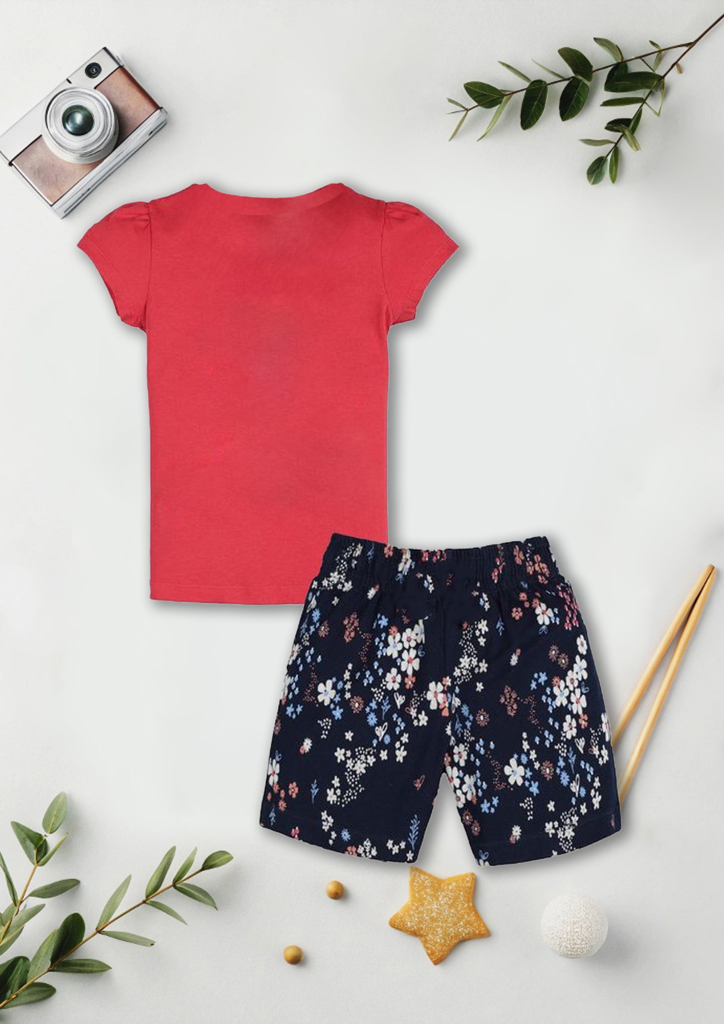 Girls T-Shirt & Shorts Combo Set - Pack of 3