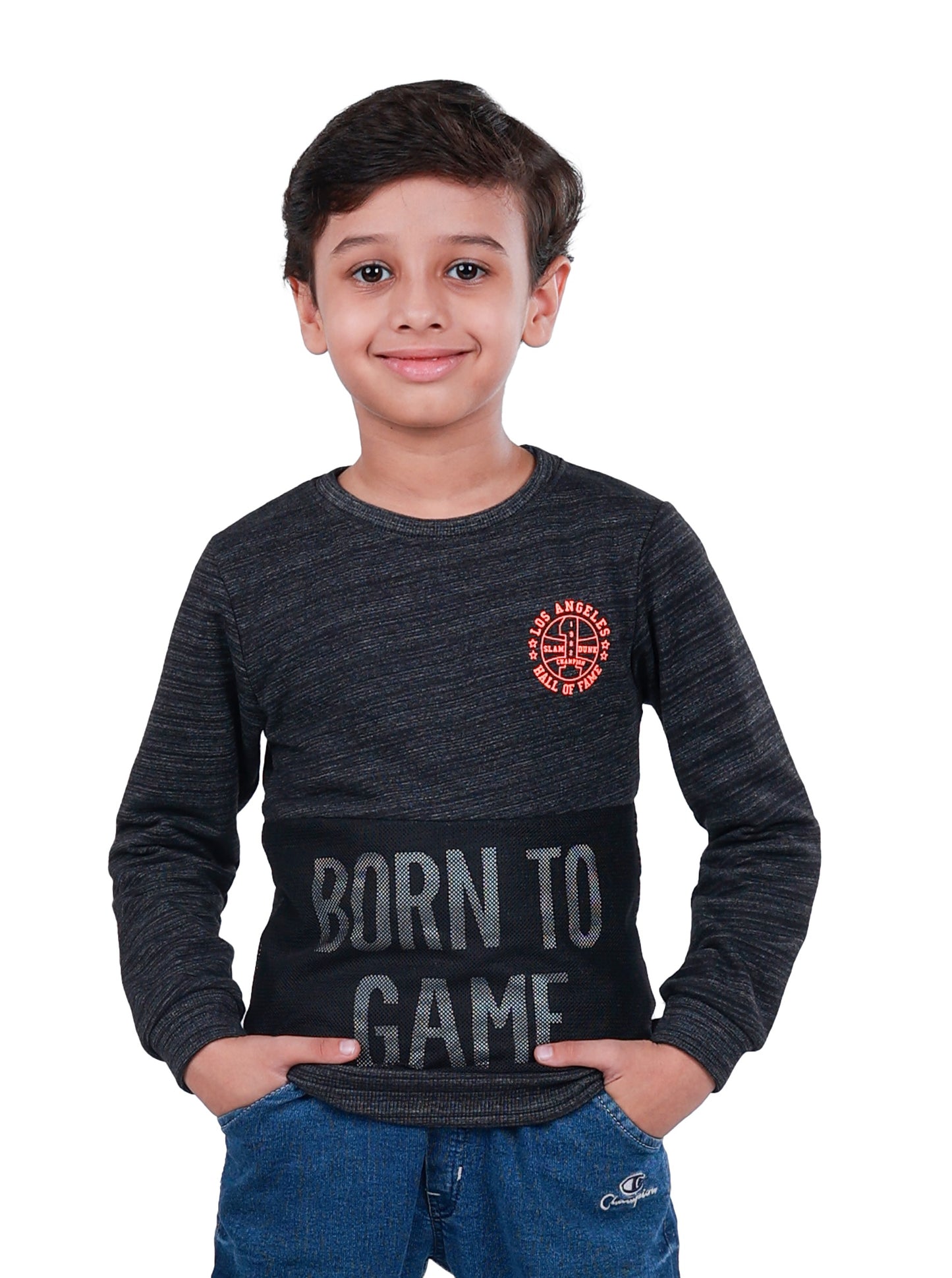 Printed Sweatshirt - Black Melange