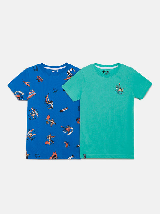 Pack of 2 Printed T-Shirt - Multicolor