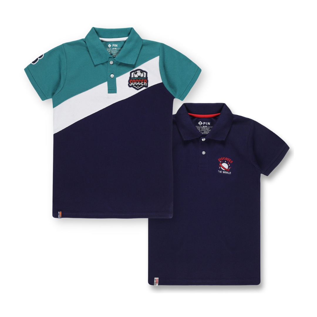 Polo T-shirt with Embroidery Combo for Boys
