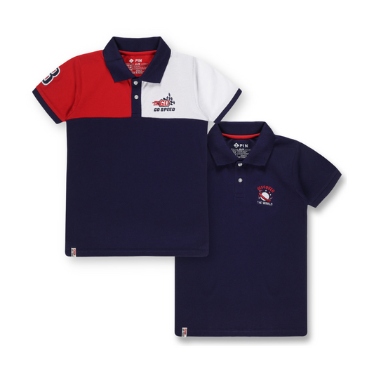 Polo T-shirt with Embroidery Combo for Boys