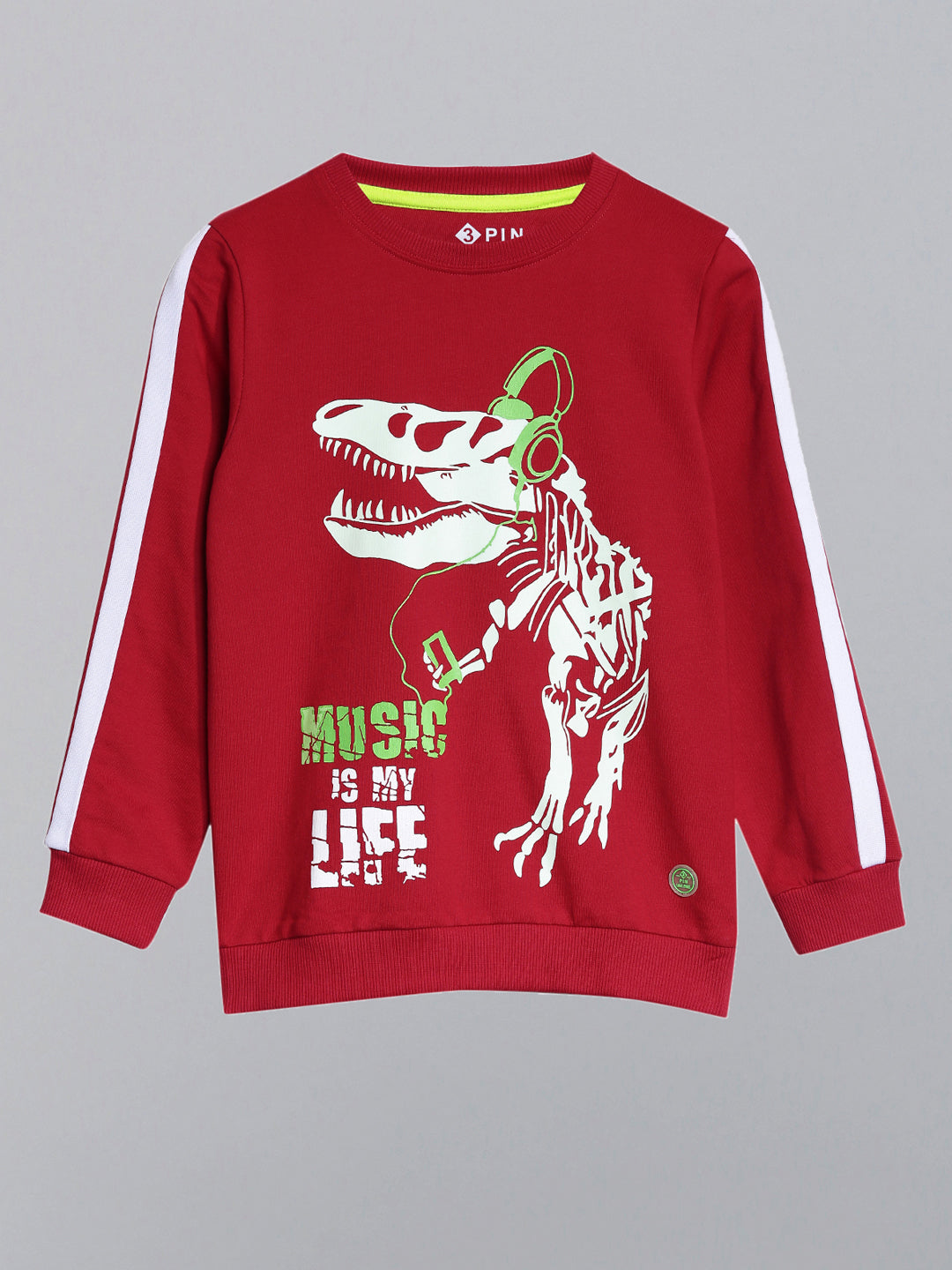 Dino Printed Sweatshirt-Red