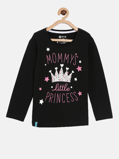 Stylish crown Print T-shirt for girls