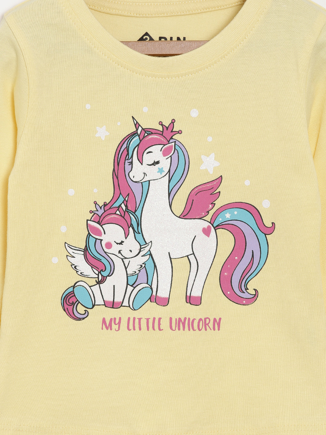 Stylish Unicorn Print T-Shirt for girls