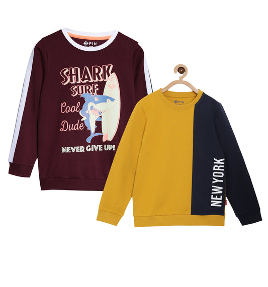 Boys Printed Sweatshirts Combo - Multicolor