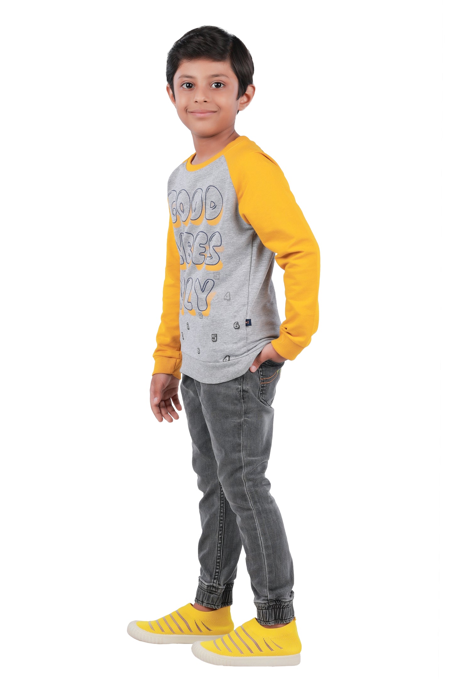 Printed Sweatshirt - Grey Melange