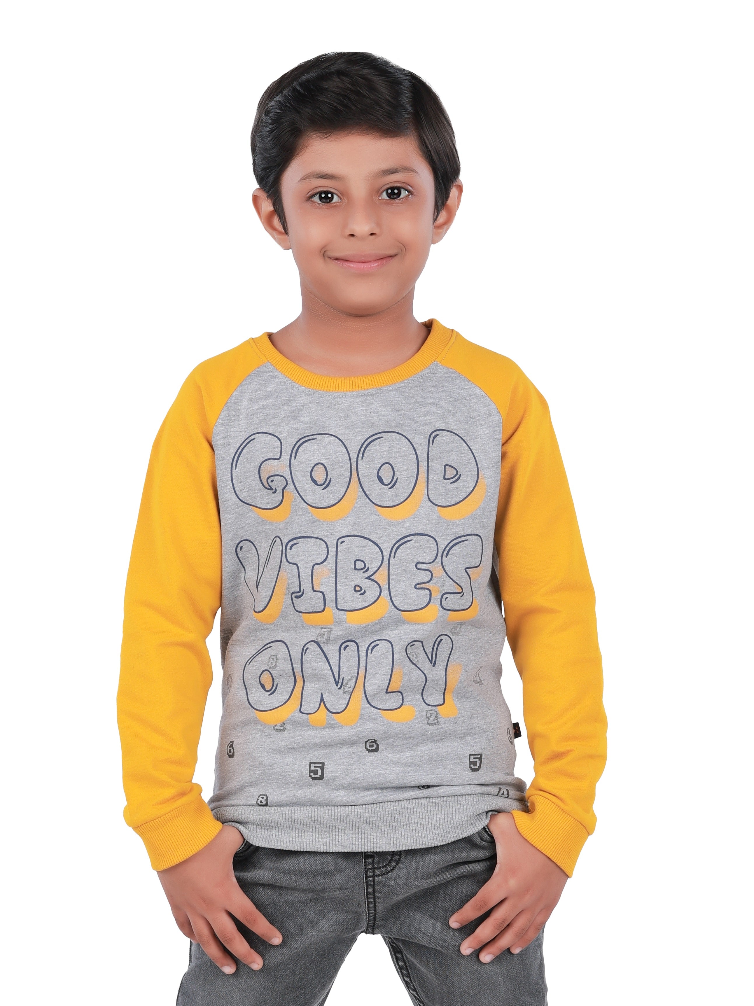 Printed Sweatshirt - Grey Melange