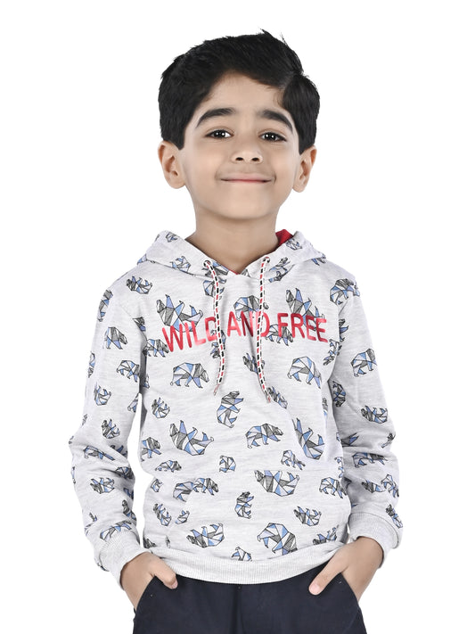 Printed Sweatshirt - Bleach Melange Aop